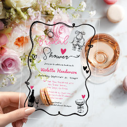 Elegant Whimsical Hand Drawn Bridal Shower