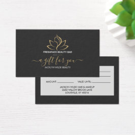 Elegant white and black beauty salon gift card