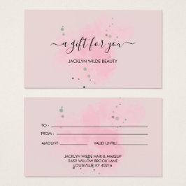 Elegant white and black beauty salon gift card