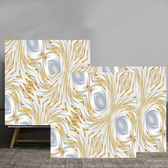 Elegant White and Gold Abstract Swirl Pattern (Criador carregado)