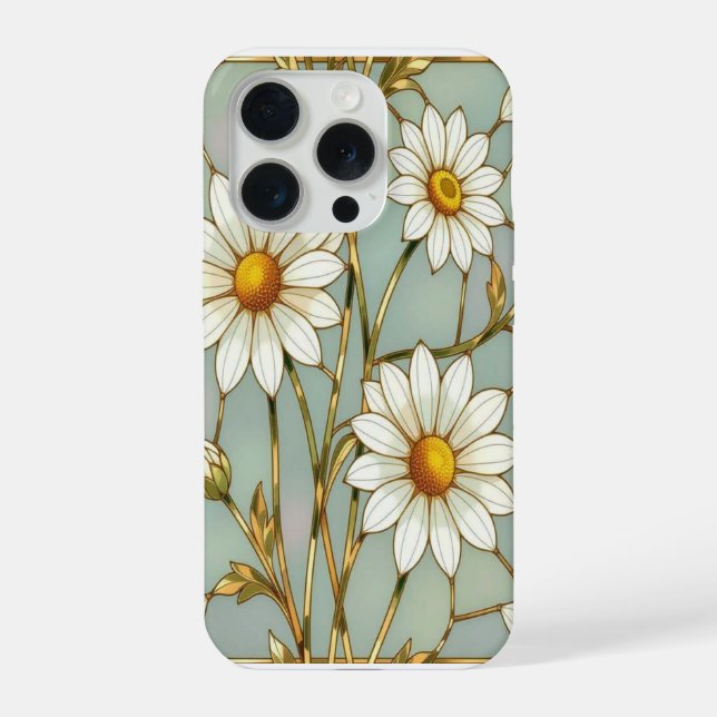 Elegant Wildflower iPhone Cover with Stained Glass (Verso)
