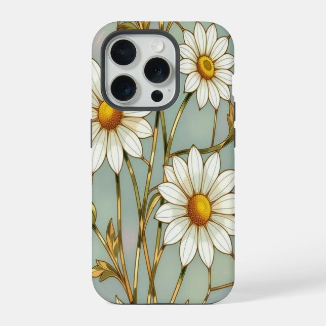 Elegant Wildflower iPhone daisy with Stained Glass (Verso)