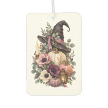 Elegant Witch Hat with Floral Pumpkins