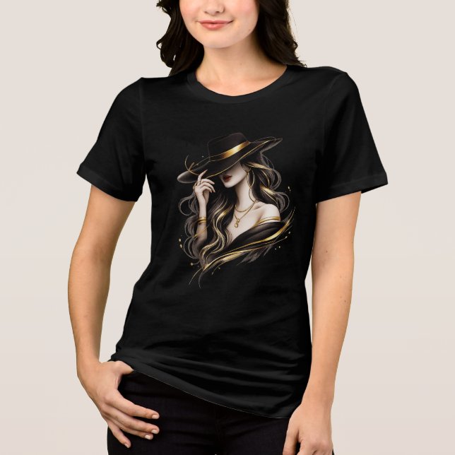 Elegant Woman Portrait Graphic T-Shirt (Frente)