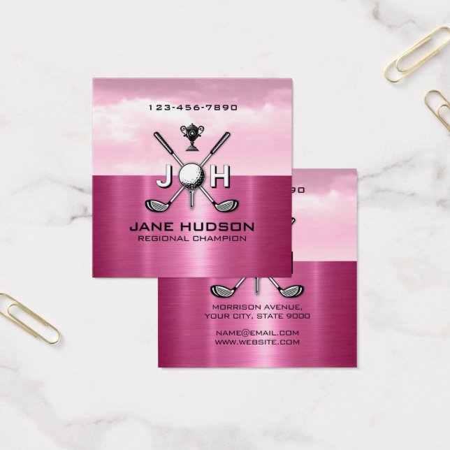 Elegant Women Golf Monogram Design (Escritótio)