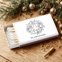 Elegant Wreath Personalized Matchbox | Modern Mini
