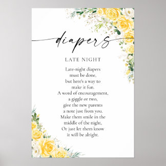 Elegant Yellow Baby Shower Poster