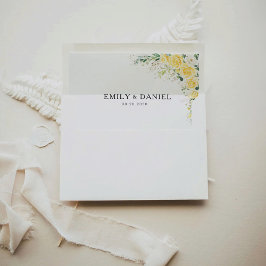 Elegant Yellow Wedding Envelope Liner
