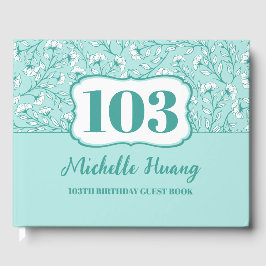 Elegante 100º Livro de Convidados de Aniversário