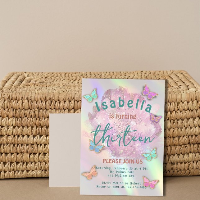 Elegante 13 Convite de aniversário Girl (Criador carregado)