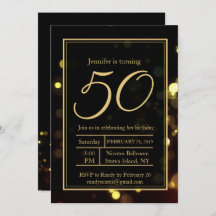 Elegante 50 e Convite de aniversário fabuloso