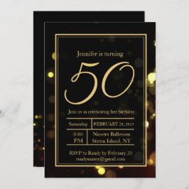 Elegante 50 e Convite de aniversário fabuloso