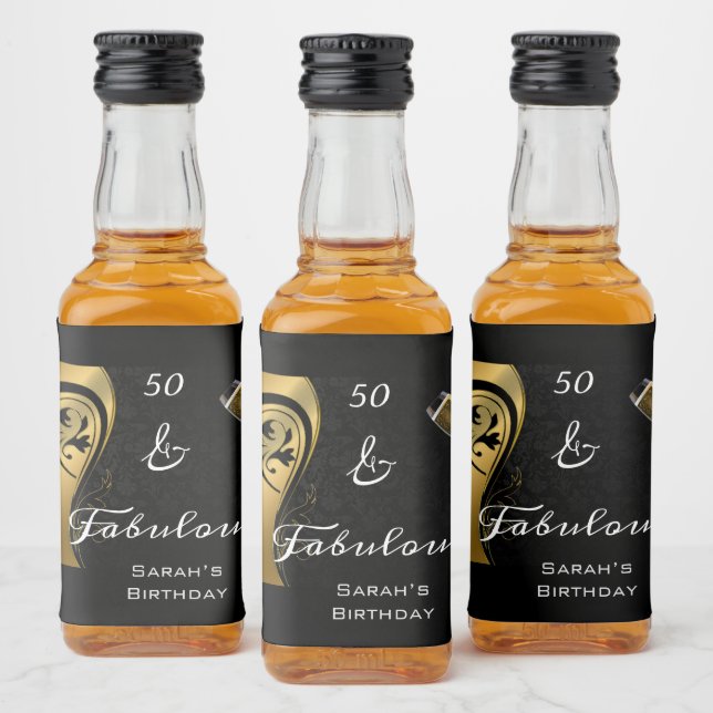 Elegante 50 e fabulosa Festa de aniversário Dourad (Garrafas)