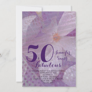 Elegante 50 e Fabuloso Convite de Aniversário para