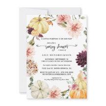 Elegante Abóbora Floral | Chás de Bebê de Outono