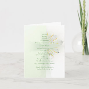 Elegante Abstrato Floral Cross Baptism convite