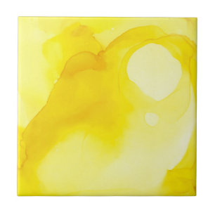 Elegante Abstrato Watercolo Amarelo e Branco Moder