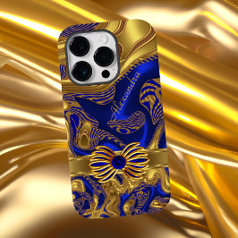 Elegante acabamento em arco azul dourado abstrato