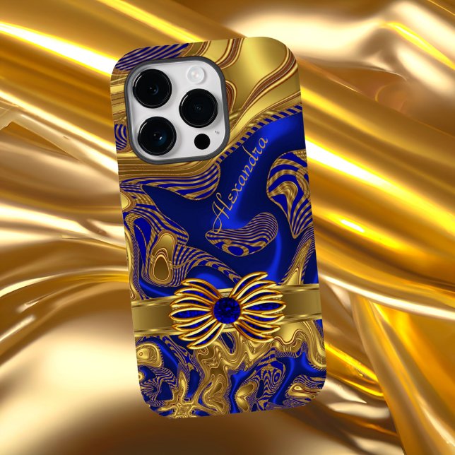 Elegante acabamento em arco azul dourado abstrato (Criador carregado)
