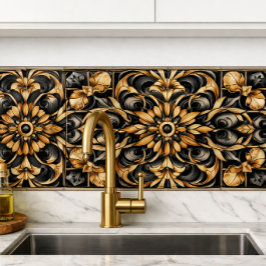 Elegante Acento em Dourado Preto