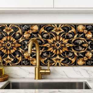 Elegante Acento em Dourado Preto