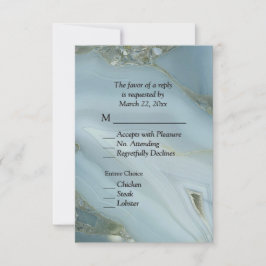 Elegante Ágata Azul Mármore RSVP com Escolhas de M