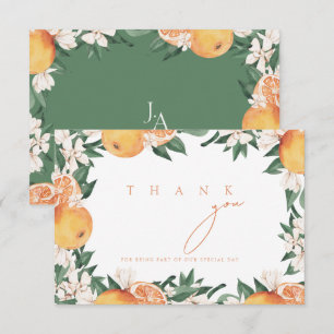 Elegante Agradecimento de Casamento com Flor de La
