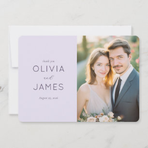 Elegante Agradecimento de Casamento Lavanda