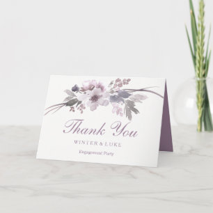 Elegante Agradecimento de Floral Roxo para Festa d