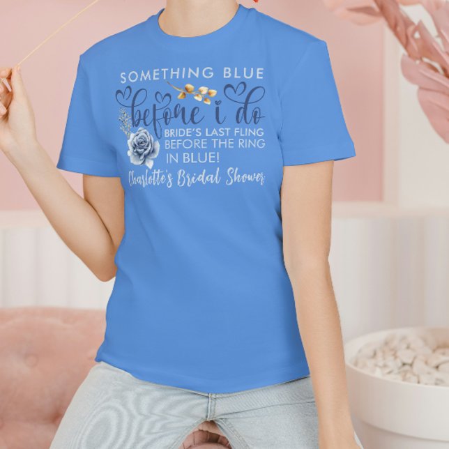 Elegante Algo Azul Antes de Eu Fazer Chuveiro de N (bridal shower shirt bachelorette calligraphy future mrs bride to be for her clothing rose floral )