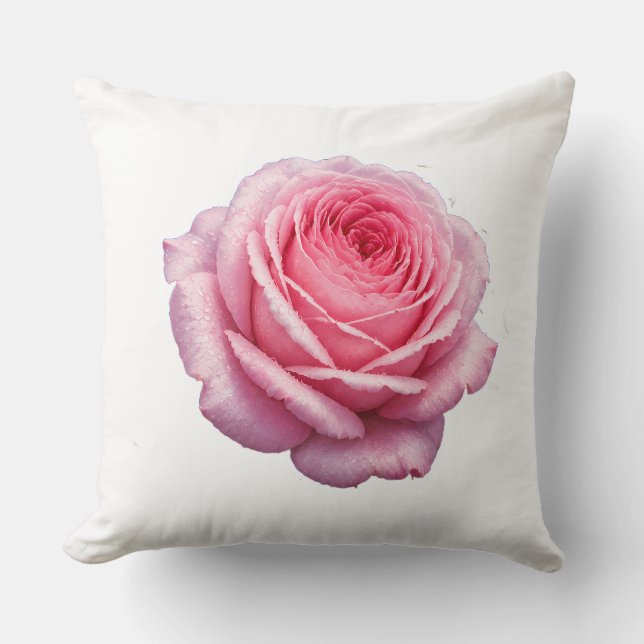 Elegante Almofada de Lançamento Floral Rosa (Frente)