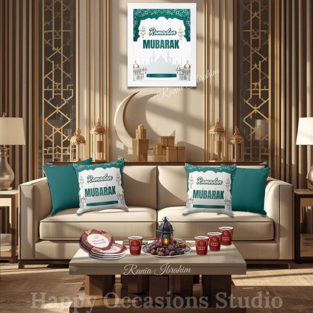 Elegante Almofada de Lançamento Ramadan Mubarak (Criador carregado)