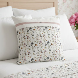 Elegante Almofada de Lançar com Estampa Floral Cot