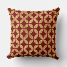 Elegante Almofada de Natal Burgundy & Dourado – Lu