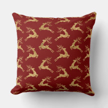 Elegante Almofada de Natal Burgundy & Dourado – Lu