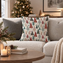 Elegante Almofada de Natal Escandinava com Padrão