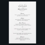 Elegante Ampersand Menu Formal Traditional Wedding<br><div class="desc">Menu de casamento preto e branco elegante com um design simples e mínimo com um grande e grande e atrás dos nomes da noiva e do noivo em uma fonte serif tradicional. Uma escolha clássica que é perfeita para um casamento formal.</div>