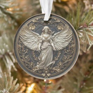 Elegante Anjo da Guarda Enfeite de Natal