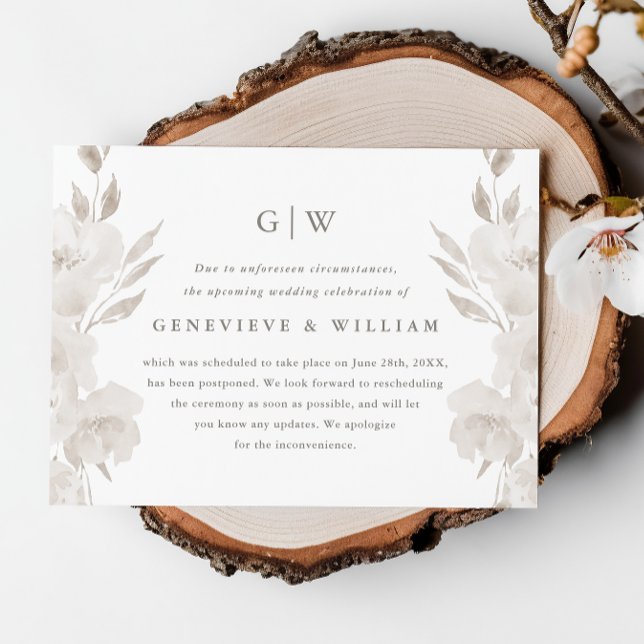 Elegante Anúncio de Adiamento de Casamento com Fot (Criador carregado)