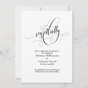 Elegante Anúncio de Casamento Cancelado com Arrepe