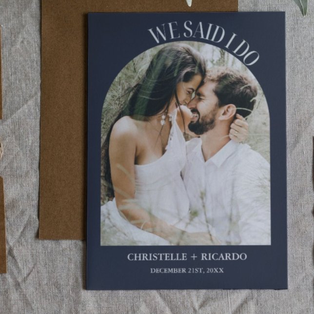 Elegante Anúncio de Fuga para Casamento Azul Marin (Criador carregado)