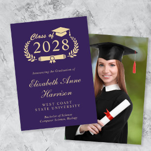 Elegante Anúncio de Graduação Universitária Roxo D