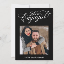 Elegante Anúncio de Noivado Estamos Engajados