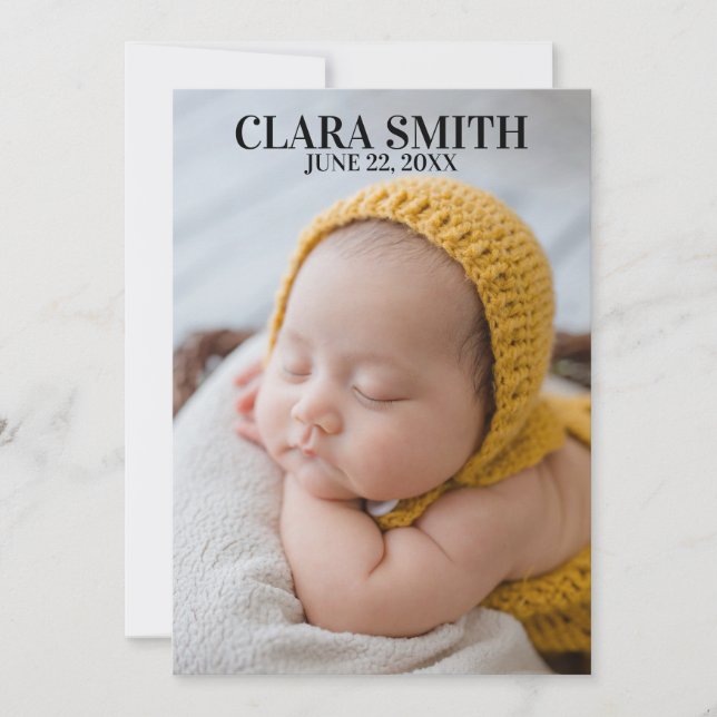 Elegante anúncio de novo bebê (Frente)