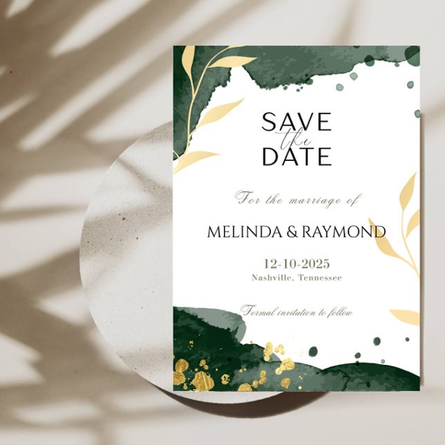 Elegante anúncio de Save the Date para casamento (Criador carregado)
