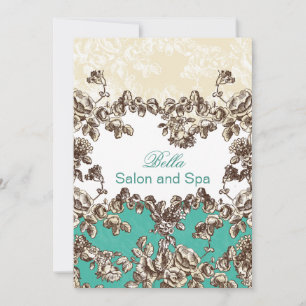 elegante aqua floresce Negócios Obrigado Cartões