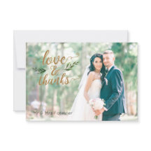 Elegante Aquarela Cartões de agradecimentos Verde