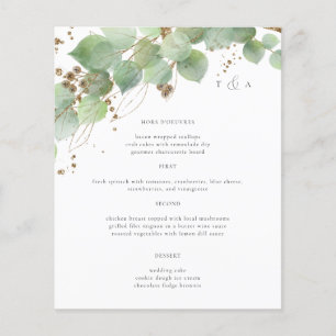 Elegante Aquarela Menus de Casamento Greenery
