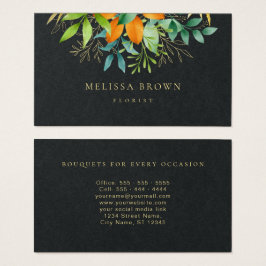 Elegante Aquarela Verde Luxo Botânico Preto