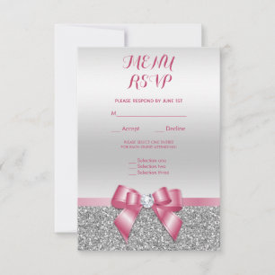 Elegante Arco Rosa Romântico & RSVP com Brilho Pra